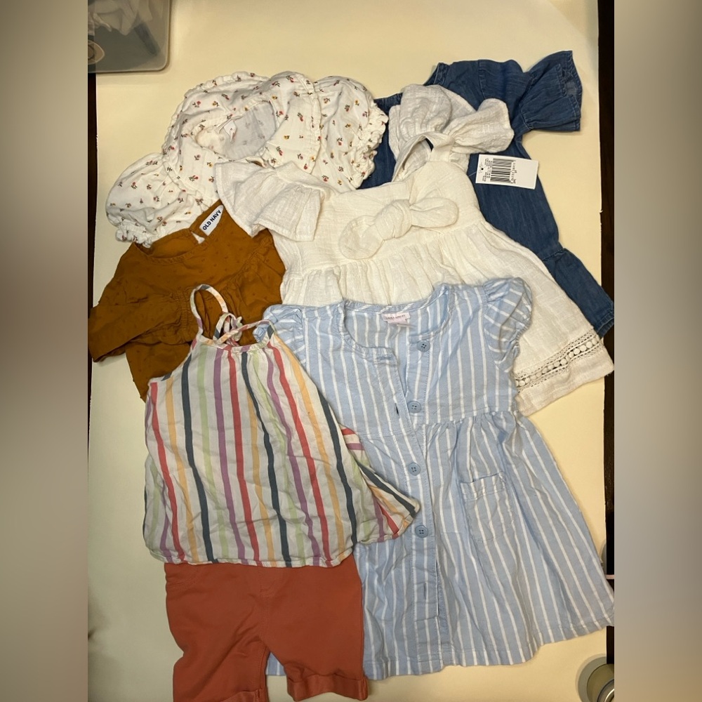 Girls 3T Summer Spring 7 Piece Clothes Bundle Dresses Shirts and Shorts